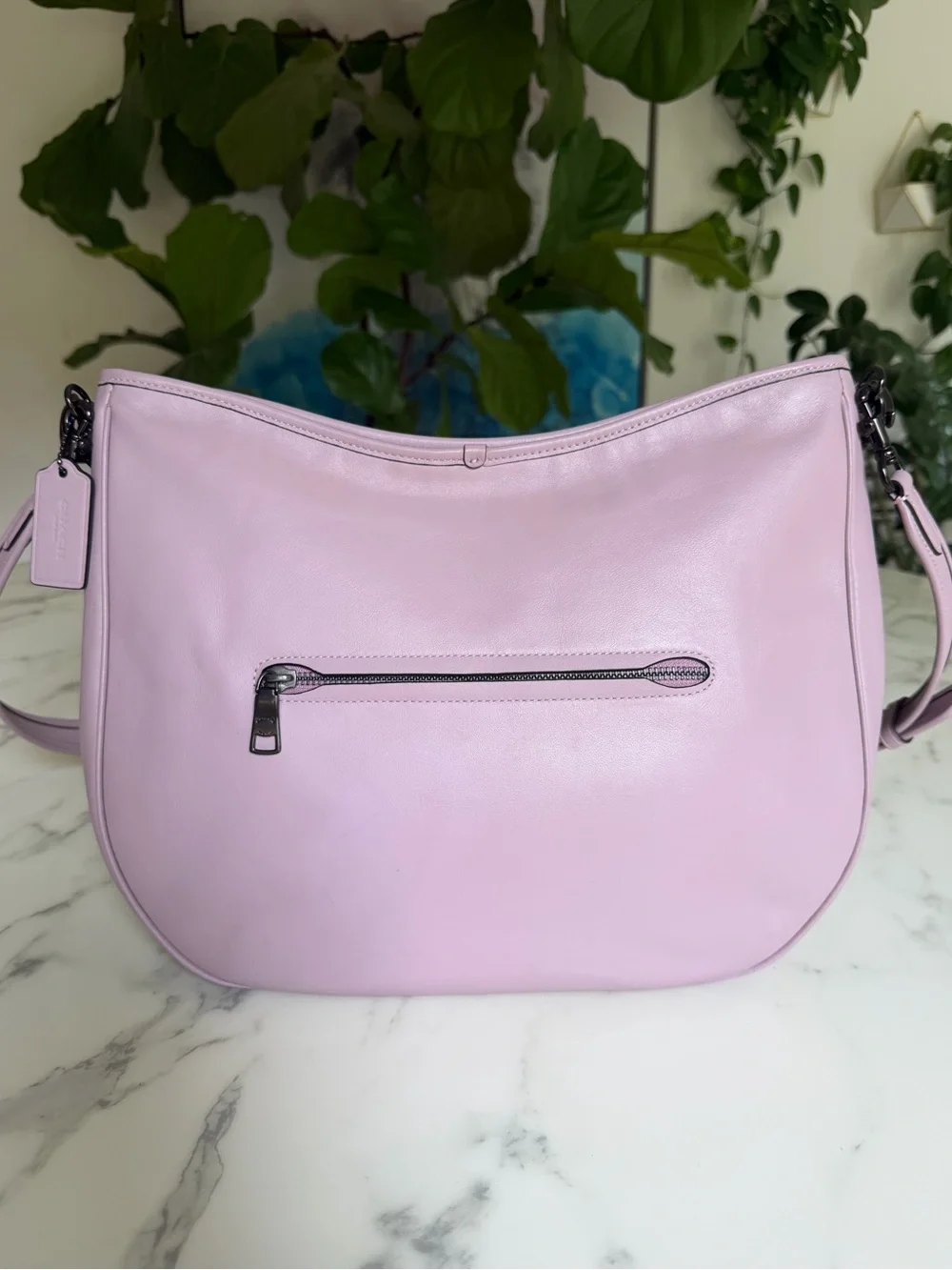 Coach Soft Tabby Hobo Bag Shoulder Crossbody Ice Purple Leather C6340